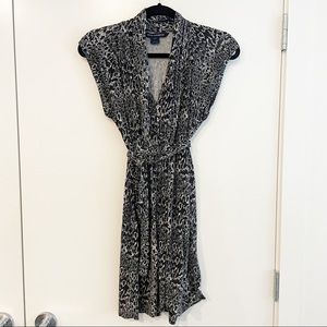 French Connection Black Printed Jersey Dress Size 4